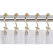 UTOPIA ALLEY Utopia Alley HK1GD Deco Flat Double Roller Shower Curtain Hooks; Gold - Set of 12 HK1GD
